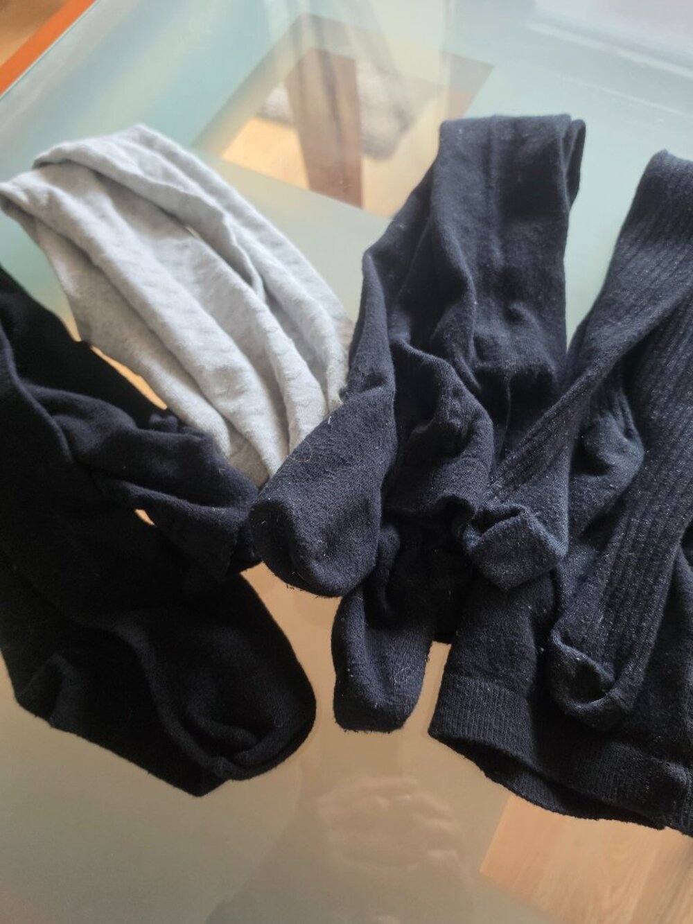 Lot of 4 Girls Cozy Knit Sweater Tights Black Grey Ribbed Size 7-10